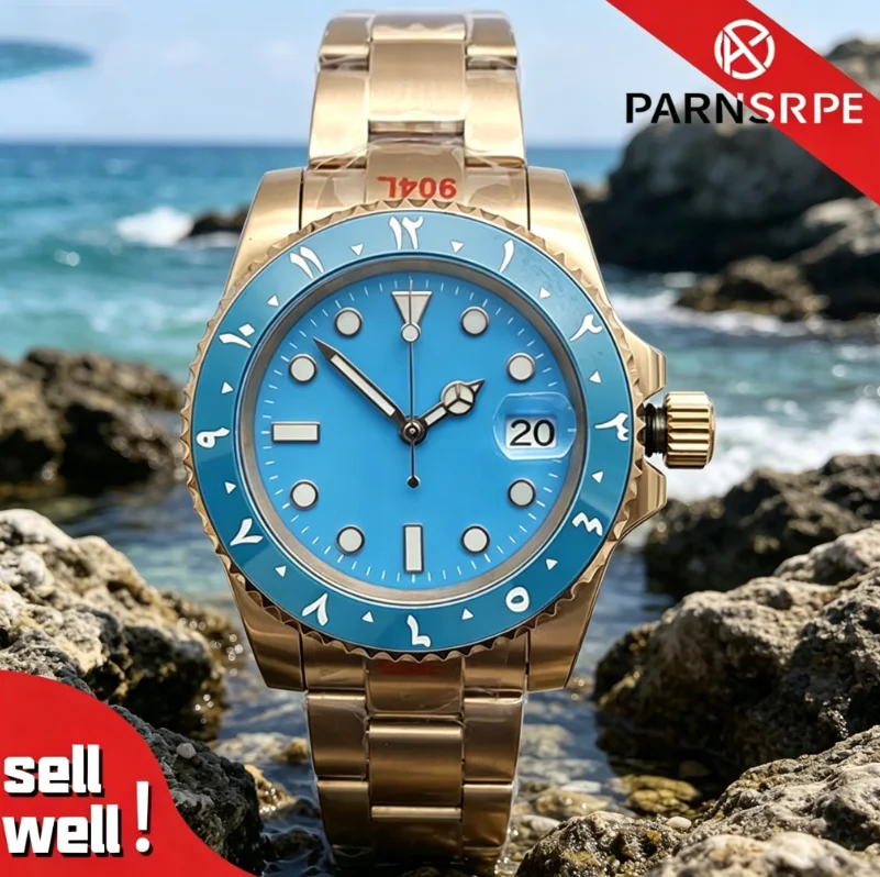 40mm NH35 automatic mechanical men's watch Rose gold case Ceramic Bezel Sapphire Luminous Stanless Steel Bracelet
40mm NH35 automatic mechanical men's watch Rose gold case Ceramic Bezel Sapphire Luminous Stanless Steel Bracelet