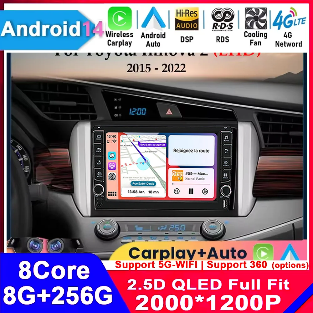Android 14 Carplay&Auto WIFI+4G For Toyota Innova 2 2015 2016 2017 2018 2019 2020 2021 2022 Car Radio Multimedia Player Stereo
Android 14 Carplay&Auto WIFI+4G For Toyota Innova 2 2015 2016 2017 2018 2019 2020 2021 2022 Car Radio Multimedia Player Stereo