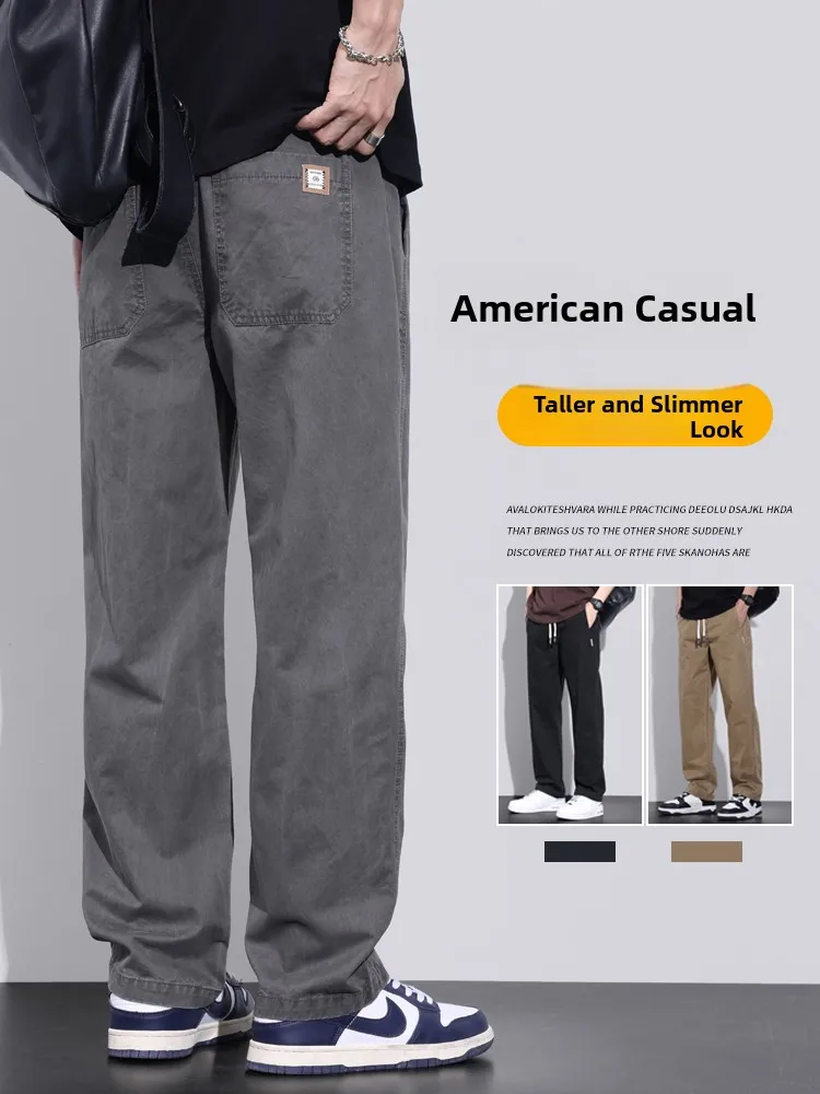 Мужские повседневные брюки в американском стиле, осенне-зимние, свободные, прямые, из хлопка, рабочая одежда, для ранней осени, полностью хлопковые, широкие, длинные брюки
Мужские повседневные брюки в американском стиле, осенне-зимние, свободные, прямые, из хлопка, рабочая одежда, для ранней осени, полностью хлопковые, широкие, длинные брюки