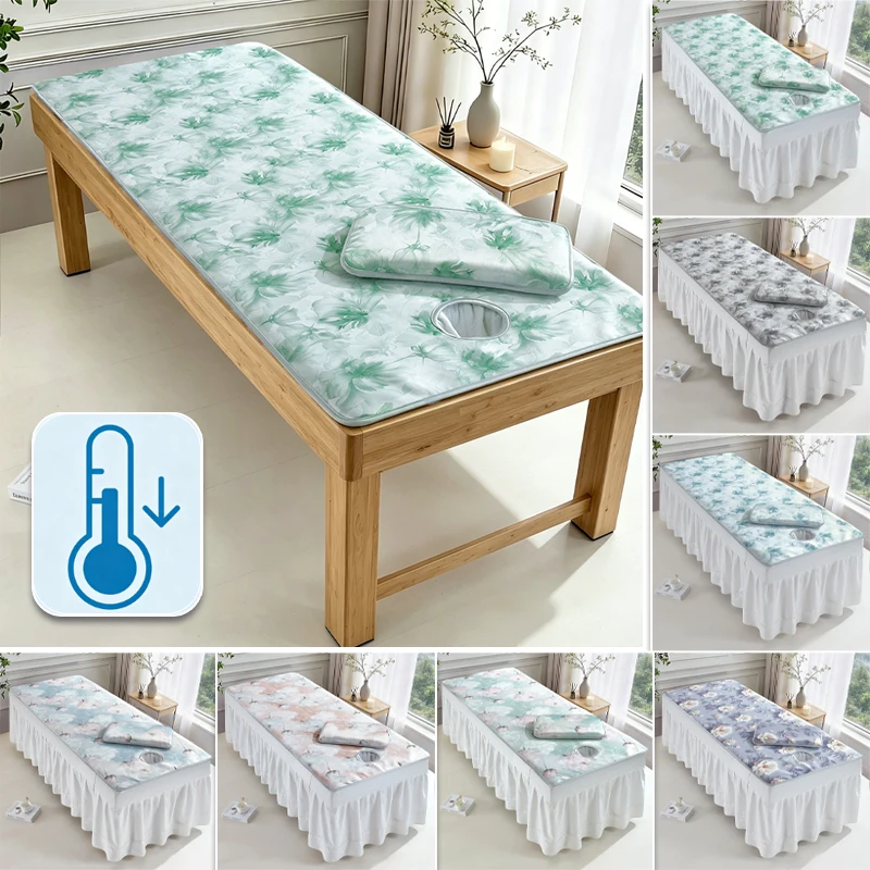 Professional Ice Silk Beauty Bed Mat Breathable Cooling Anti‑Slip Massage Table Pad with Pillow Towel Built‑in Face Hole 180cm
Professional Ice Silk Beauty Bed Mat Breathable Cooling Anti‑Slip Massage Table Pad with Pillow Towel Built‑in Face Hole 180cm