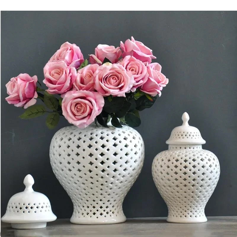 Ceramic Ginger Jar Handmade Hollow Out Retro General Porcelain Storage Art Decorative Vase Home Decoration
Ceramic Ginger Jar Handmade Hollow Out Retro General Porcelain Storage Art Decorative Vase Home Decoration