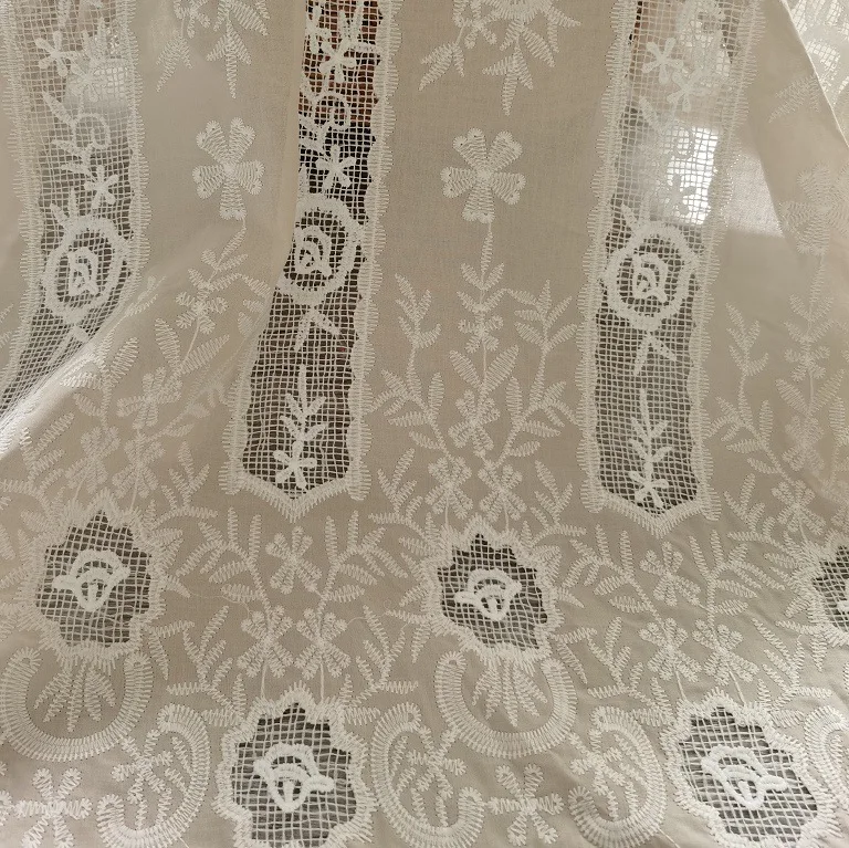 Beige cotton polyester laser embroidered floral hollow fabric, handmade DIY sewing material, designer fabric by meter 
Beige cotton polyester laser embroidered floral hollow fabric, handmade DIY sewing material, designer fabric by meter