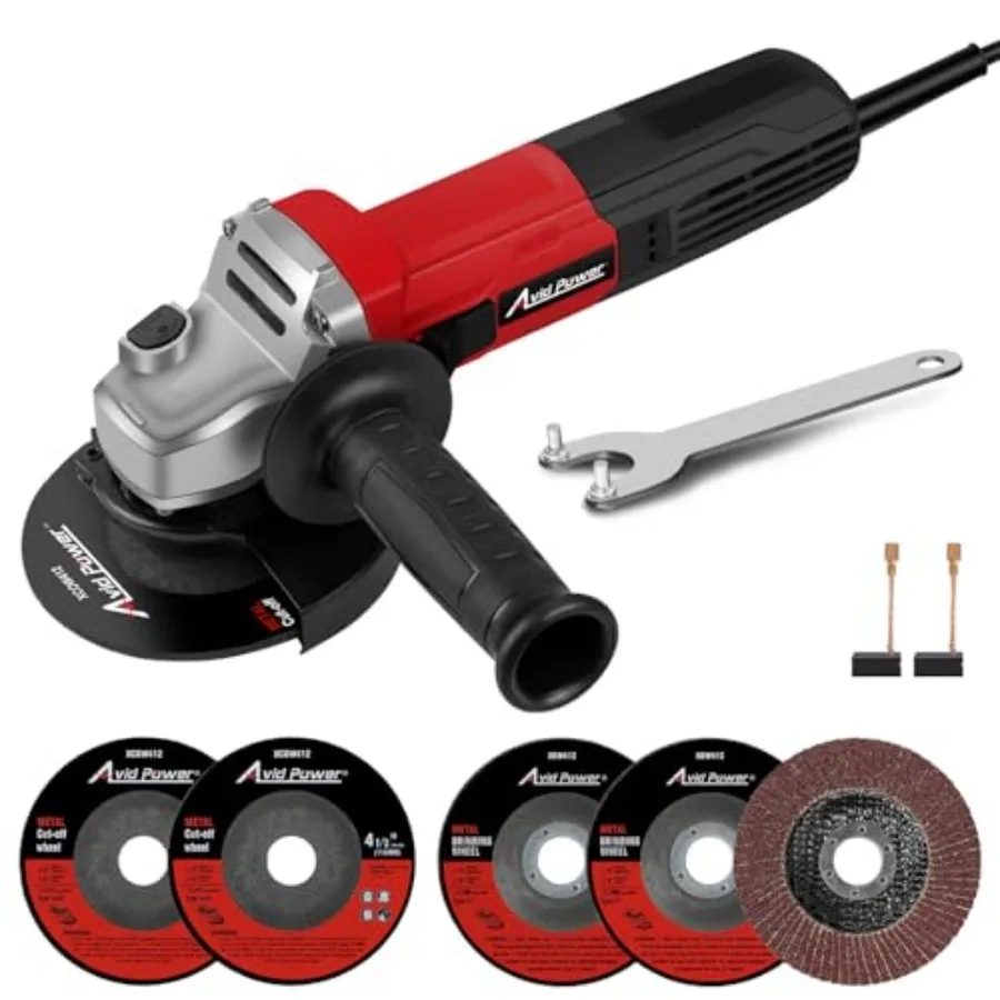 Angle Grinder 7.5-Amp 4-1/2 inch Electric Grinder Power Tools with Grinding Wheels Cutting Wheels Flap Disc and Auxiliary Handl
Angle Grinder 7.5-Amp 4-1/2 inch Electric Grinder Power Tools with Grinding Wheels Cutting Wheels Flap Disc and Auxiliary Handl