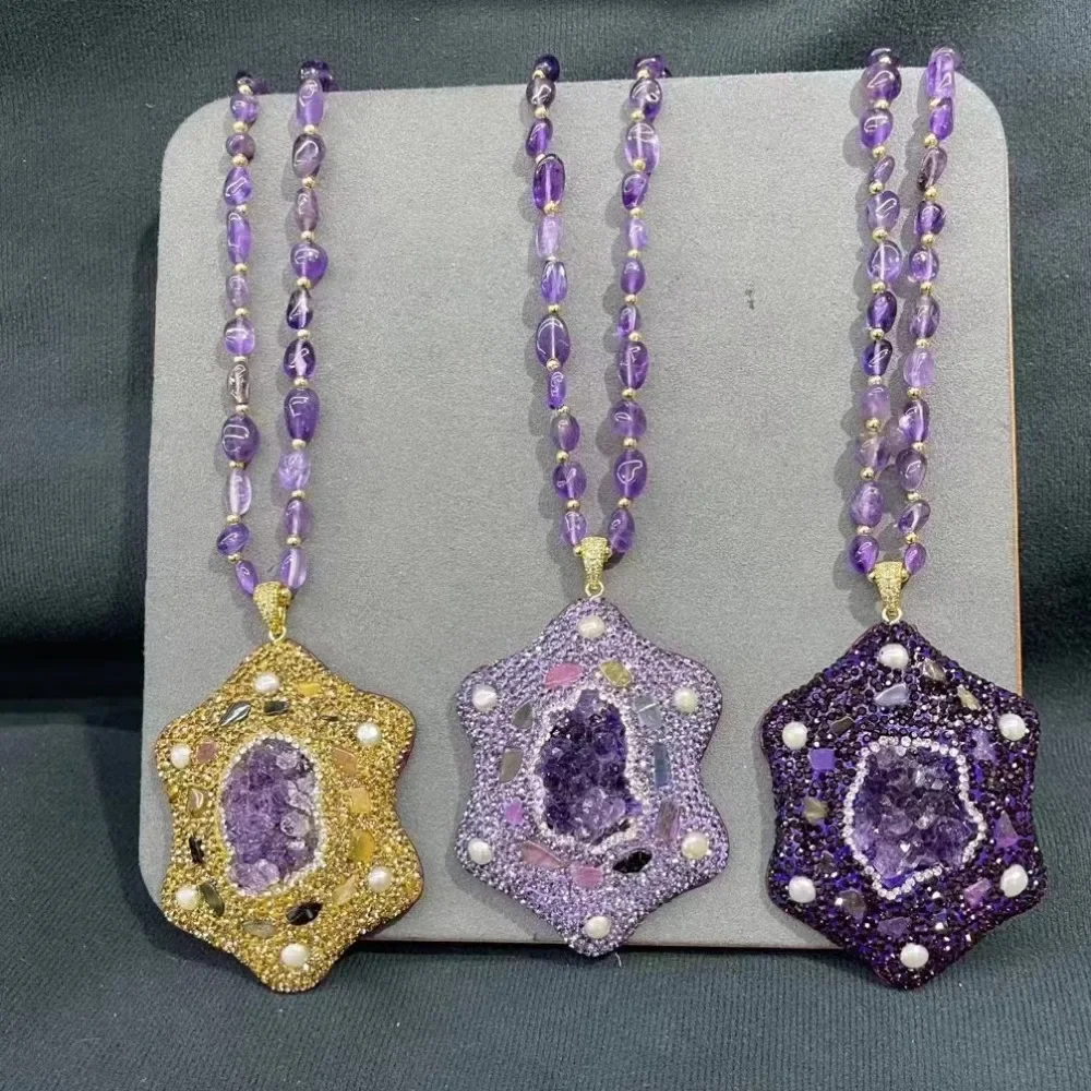 Natural Irregular Amethyst Pendant, Women's Necklace, Trendy Luxury, Ladies' Clothing, Exquisite Jewelry and Accessories
Natural Irregular Amethyst Pendant, Women's Necklace, Trendy Luxury, Ladies' Clothing, Exquisite Jewelry and Accessories