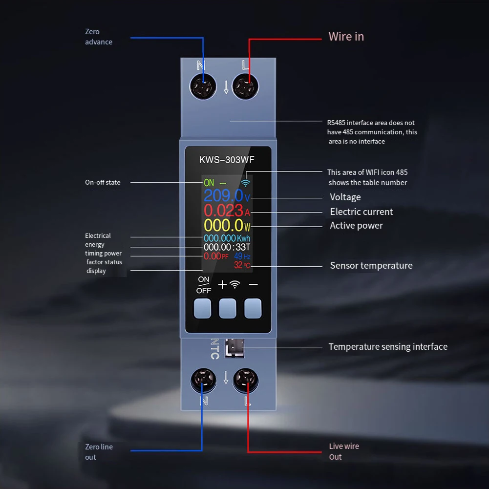 Electrical Setup AC Power Meter Compact Electrical Meter Flame-Retardant Material High-Definition Display Real-Time Monitoring
Electrical Setup AC Power Meter Compact Electrical Meter Flame-Retardant Material High-Definition Display Real-Time Monitoring