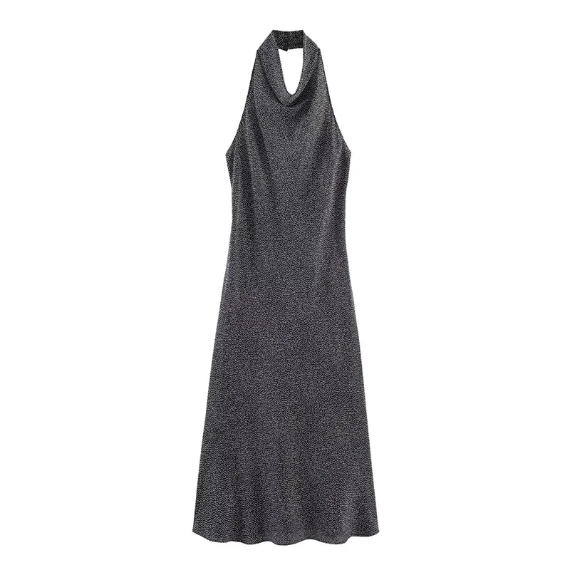 Withered Elegant Temperament Backless Point Hanging Neck Collar Dress For Women Clothes Dress Elegant Party Dresses Vestidos
Withered Elegant Temperament Backless Point Hanging Neck Collar Dress For Women Clothes Dress Elegant Party Dresses Vestidos