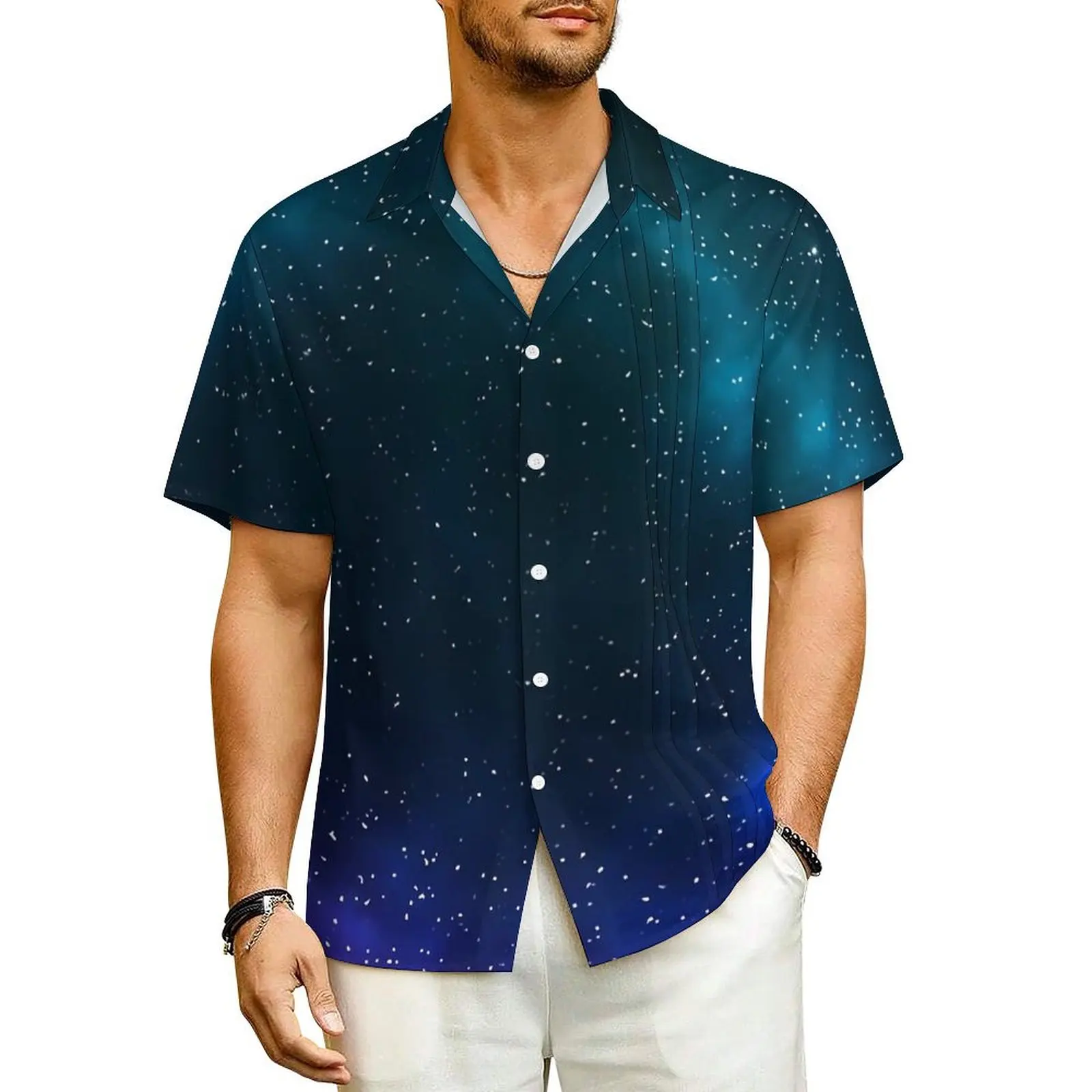Stars Galaxy Beach Shirt Blue And Green Hawaiian Casual Shirts Mens Classic Blouses Short-Sleeved Korean Fashion Design Clothing
Stars Galaxy Beach Shirt Blue And Green Hawaiian Casual Shirts Mens Classic Blouses Short-Sleeved Korean Fashion Design Clothing