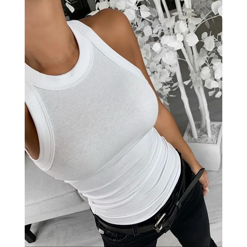 Women's Summer Ribbed Tank Top - Slim Fit Crew Neck Sleeveless Shirt, Stretchy Casual Camisole, Soft Breathable Workout & Layeri
Women's Summer Ribbed Tank Top - Slim Fit Crew Neck Sleeveless Shirt, Stretchy Casual Camisole, Soft Breathable Workout & Layeri