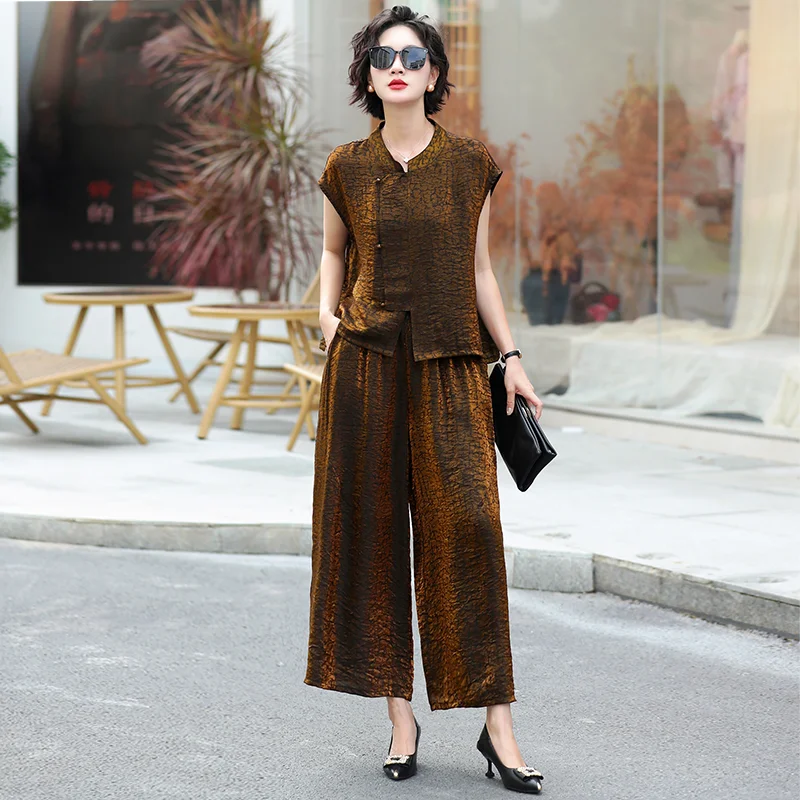 Slimming Effectiveness Casual Loose Two-Piece Set Fashionable Top And Leisure Pants Ensemble for plus Size Women
Slimming Effectiveness Casual Loose Two-Piece Set Fashionable Top And Leisure Pants Ensemble for plus Size Women