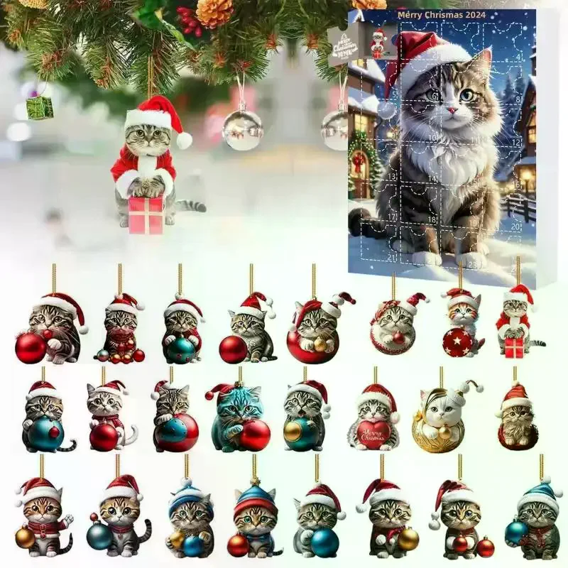 Адвент-календарь с изображением кота — 24-дневный рождественский обратный отсчет с милыми украшениями в виде котенка, акриловыми подвесками в виде кошачьего дерева, праздничным украшением
Адвент-календарь с изображением кота — 24-дневный рождественский обратный отсчет с милыми украшениями в виде котенка, акриловыми подвесками в виде кошачьего дерева, праздничным украшением