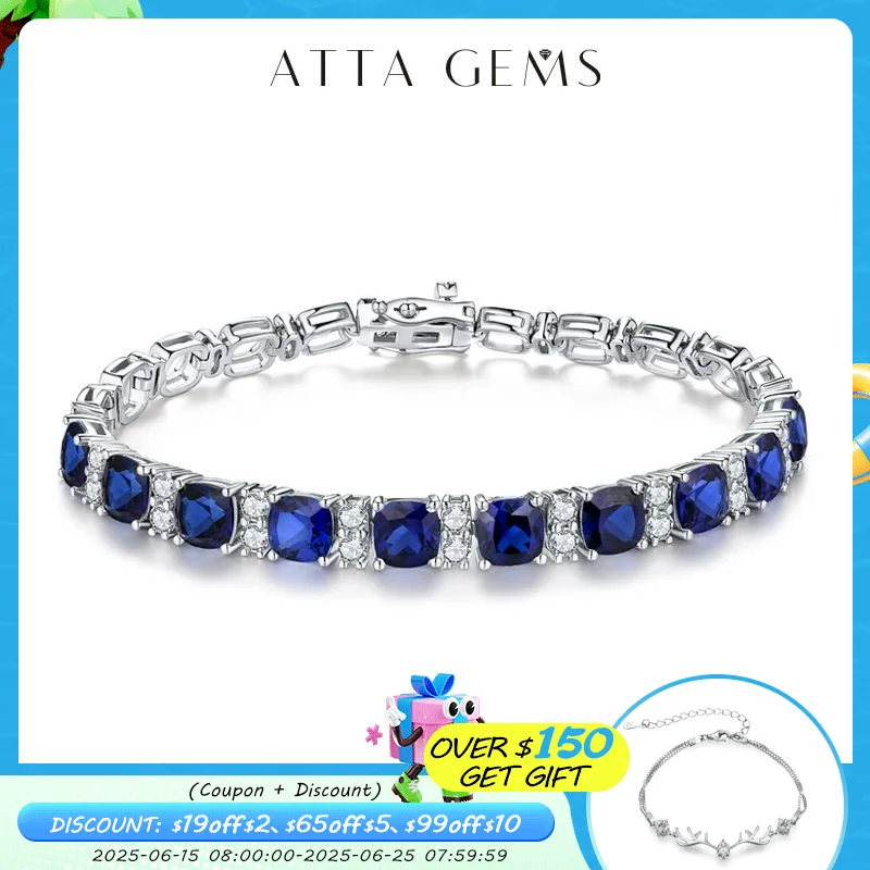 ATTAGEMS 925 Silver Jewelry Original Created Blue Spinel Bracelet 1.0CT Tennis Bracelets For Women Luxury Gift Wedding Authentic
ATTAGEMS 925 Silver Jewelry Original Created Blue Spinel Bracelet 1.0CT Tennis Bracelets For Women Luxury Gift Wedding Authentic