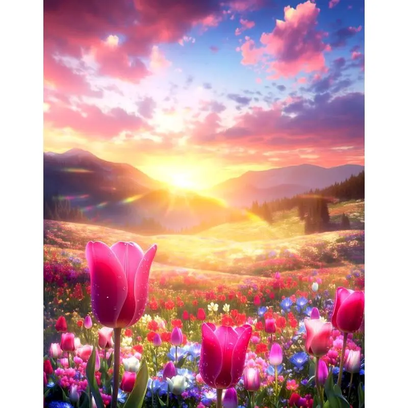 Flower Field Painting By Numbers Frameless Decorative Paintings Scenery for Adults Beginners Wall Decor Diy Making Kits
Flower Field Painting By Numbers Frameless Decorative Paintings Scenery for Adults Beginners Wall Decor Diy Making Kits