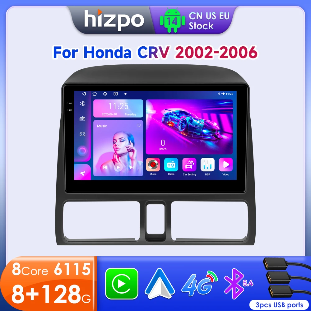 Hizpo AI Voice Radio For Honda CR-V CRV 2 2002 - 2006 Stereo Head Unit Android Auto Car Multimedia Video Player Carplay GPS 2din
Hizpo AI Voice Radio For Honda CR-V CRV 2 2002 - 2006 Stereo Head Unit Android Auto Car Multimedia Video Player Carplay GPS 2din