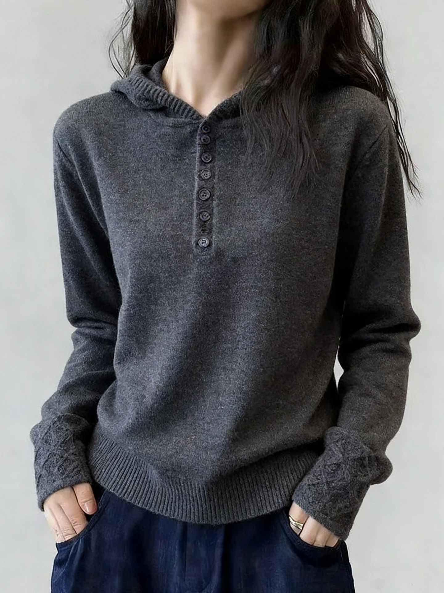 Spring New Style Trendy Hooded Knitwear Soft Skin-friendly Long Sleeve Women's Top Versatile Commute Clothing Pure Color
Spring New Style Trendy Hooded Knitwear Soft Skin-friendly Long Sleeve Women's Top Versatile Commute Clothing Pure Color