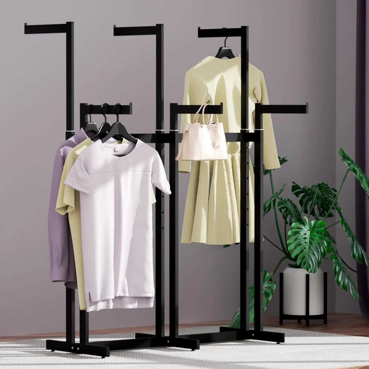 Clothing Racks - Heavy Duty Garment Racks Metal for Retail Display Hanging Clothes, Rolling Black Commercial Clothing Display Ra
Clothing Racks - Heavy Duty Garment Racks Metal for Retail Display Hanging Clothes, Rolling Black Commercial Clothing Display Ra