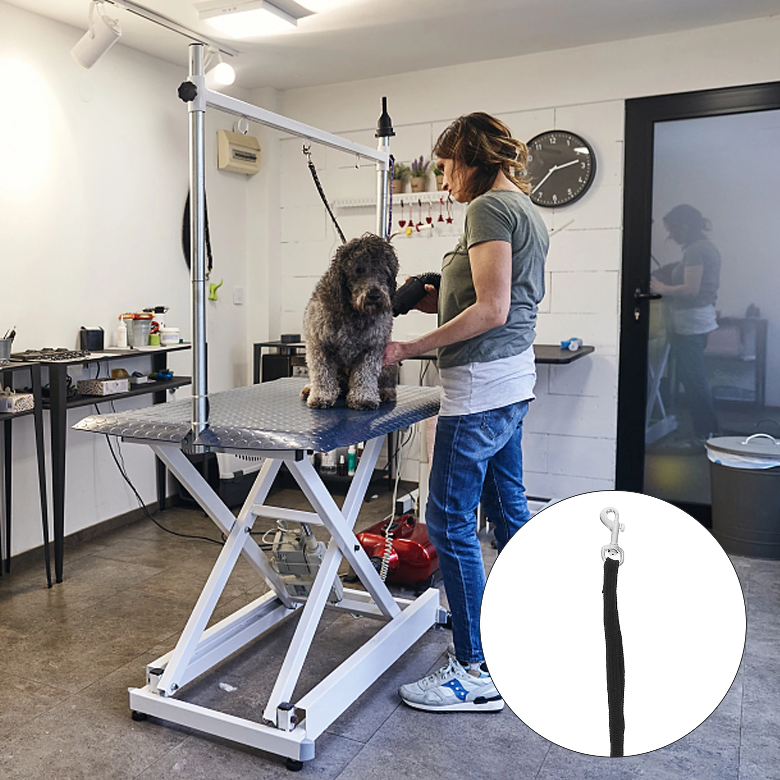 2 Pcs Black Ropes Pet Dog Grooming Table Loops Bath Harness Adjustable Swing Rope Kit Durable Practical Dog Grooming Supply
2 Pcs Black Ropes Pet Dog Grooming Table Loops Bath Harness Adjustable Swing Rope Kit Durable Practical Dog Grooming Supply