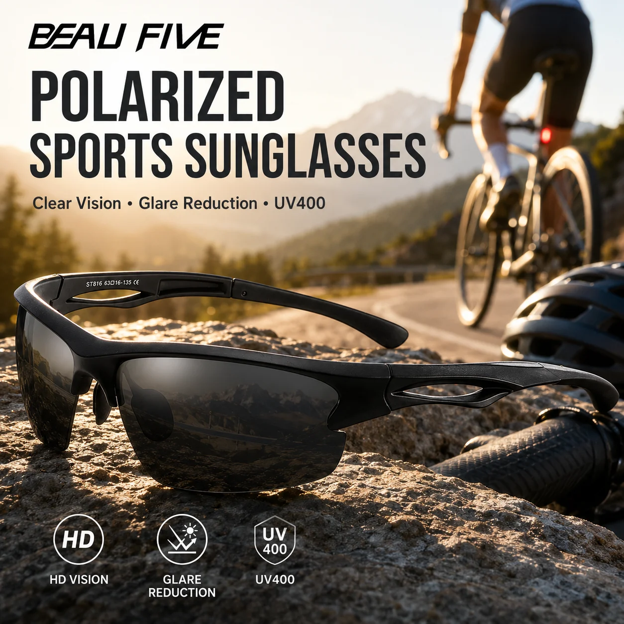 BEAU FIVE UV400 Polarized Sport Sunglasses Men Women Semi Rimless Mirror Lens Cycling Fishing Driving Outdoor Sun Glasses New HD
BEAU FIVE UV400 Polarized Sport Sunglasses Men Women Semi Rimless Mirror Lens Cycling Fishing Driving Outdoor Sun Glasses New HD