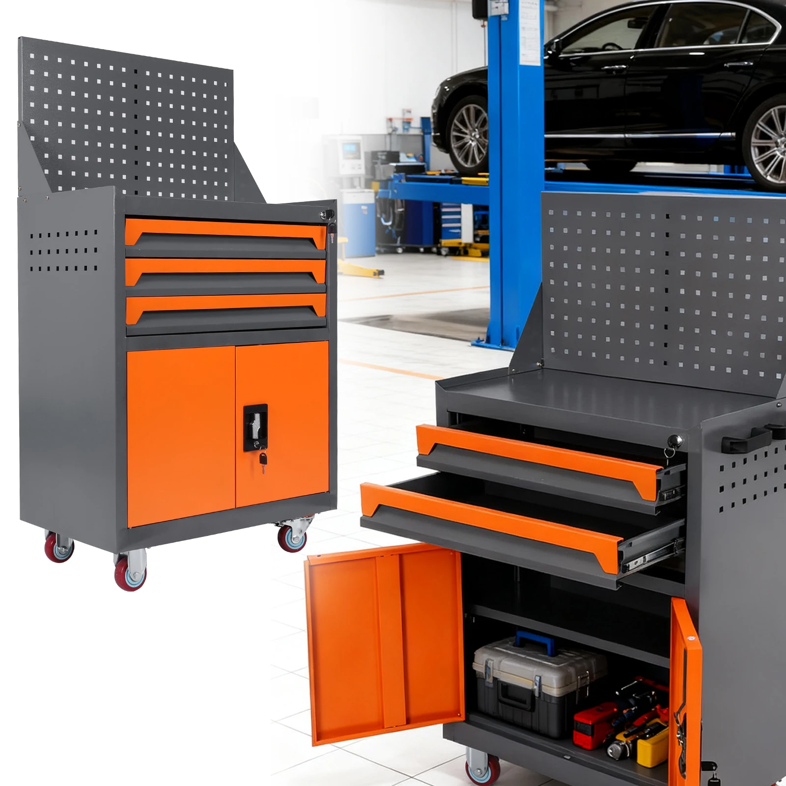 Rolling Tool Chest with Drawers Auto Repair Tool Cart Mobile Tool Cart for Workshop Warehouse Garage
Rolling Tool Chest with Drawers Auto Repair Tool Cart Mobile Tool Cart for Workshop Warehouse Garage