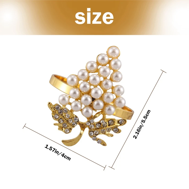 12 Pcs Pearl Napkin Rings Gold Grape Shape Napkin Buckle Holder Napkin Holders Wedding Party Table Decor Napkin Buckles
12 Pcs Pearl Napkin Rings Gold Grape Shape Napkin Buckle Holder Napkin Holders Wedding Party Table Decor Napkin Buckles