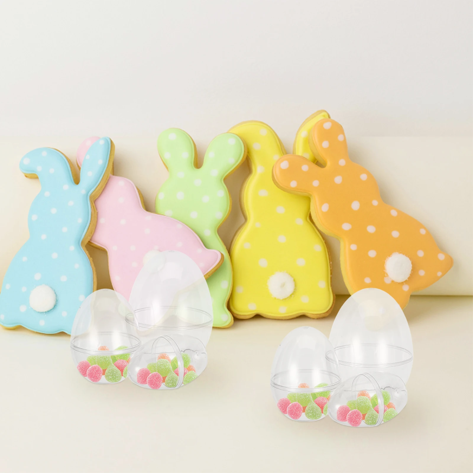 9Pcs Transparent Flat Bottom Egg - Clear Plastic Fillable Eggs for Easter Candy Boxes Party Supplies Kids Treasure Container
9Pcs Transparent Flat Bottom Egg - Clear Plastic Fillable Eggs for Easter Candy Boxes Party Supplies Kids Treasure Container