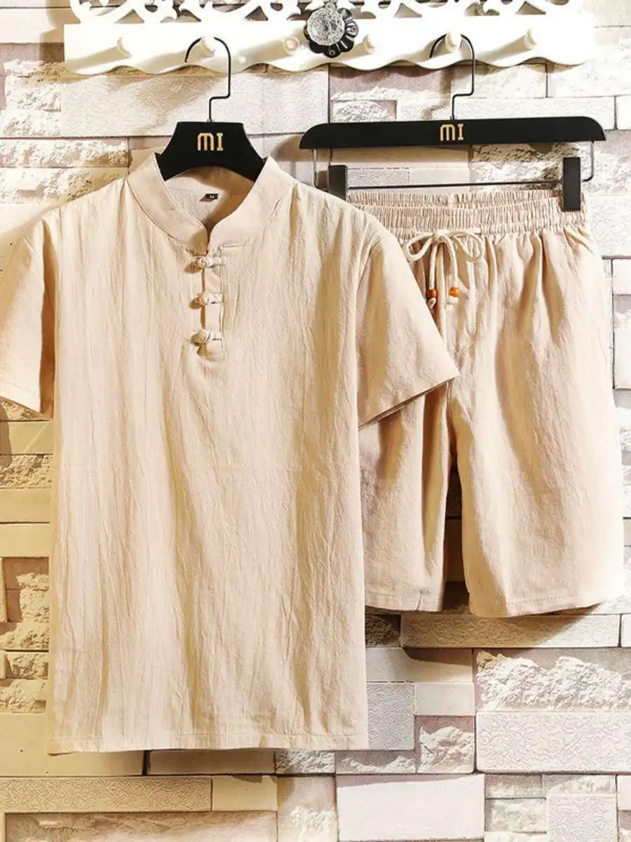 New Summer Men's Color ort Sve Cotton Linen orts Two-Piece Set Retro Trendy Large Size T-irt And orts Combo
New Summer Men's Color ort Sve Cotton Linen orts Two-Piece Set Retro Trendy Large Size T-irt And orts Combo