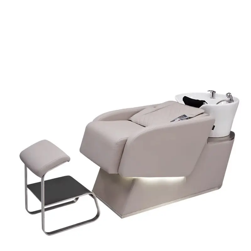 &c High-end Barber Shop Semi-reclining Modern Stainless Steel Massage Hair Washing Bed with Flushable Basin for Hair Salon
&c High-end Barber Shop Semi-reclining Modern Stainless Steel Massage Hair Washing Bed with Flushable Basin for Hair Salon
