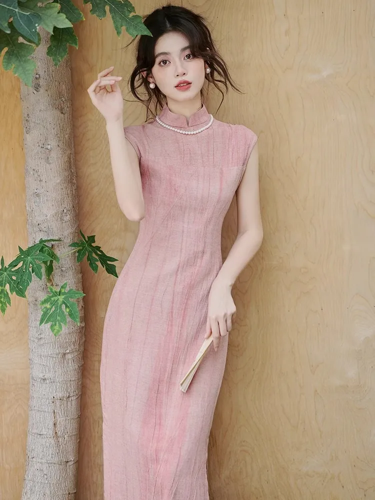 Ele Pink Ombre Stand Collar Svel Long Qipao Dr Women's High-End Faion Retro Sle Daily Wear Polyester Fiber
Ele Pink Ombre Stand Collar Svel Long Qipao Dr Women's High-End Faion Retro Sle Daily Wear Polyester Fiber