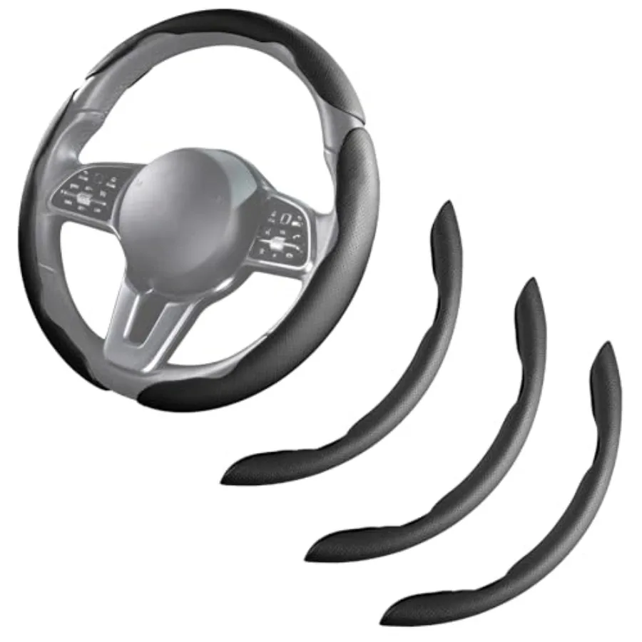 Car Steering Wheel Cover Leather Snap On 3Pcs Set Non-Slip Protector Wrap Steering Wheel Accessories 14.5-15 inch Universal Bla
Car Steering Wheel Cover Leather Snap On 3Pcs Set Non-Slip Protector Wrap Steering Wheel Accessories 14.5-15 inch Universal Bla