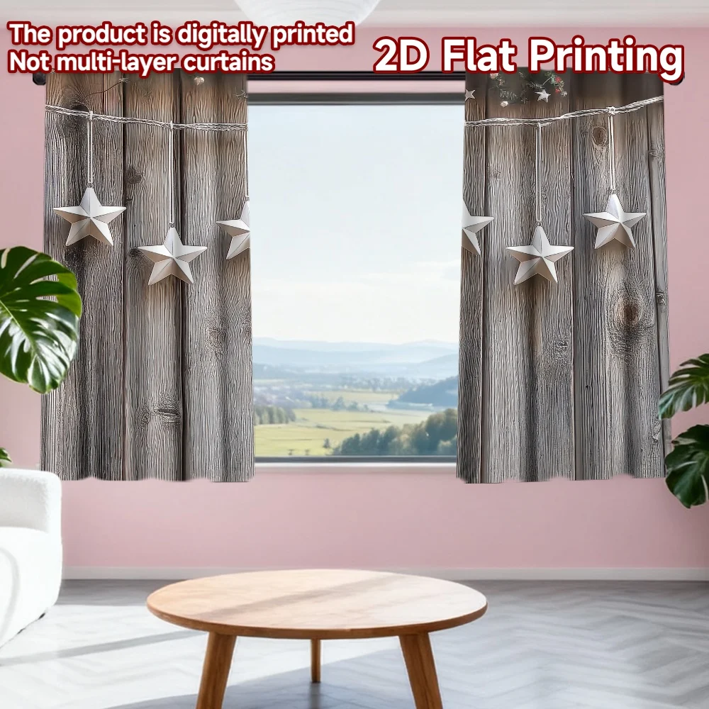 2D flat printing 2pcs Curtains Christmas Wooden Five Stars Digital Printed Polyester Drapes Birthday Party Use for Outdoor
2D flat printing 2pcs Curtains Christmas Wooden Five Stars Digital Printed Polyester Drapes Birthday Party Use for Outdoor