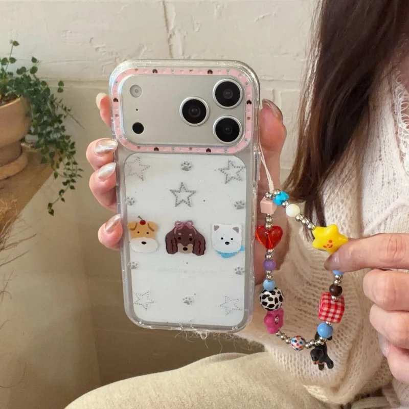Clear Glitter Cute Cartoon Dog Phone Case For iPhone 17 Pro Max 16 15 14 Pro Cover with Chain Kawaii Protective Cases For 16 Pro
Clear Glitter Cute Cartoon Dog Phone Case For iPhone 17 Pro Max 16 15 14 Pro Cover with Chain Kawaii Protective Cases For 16 Pro