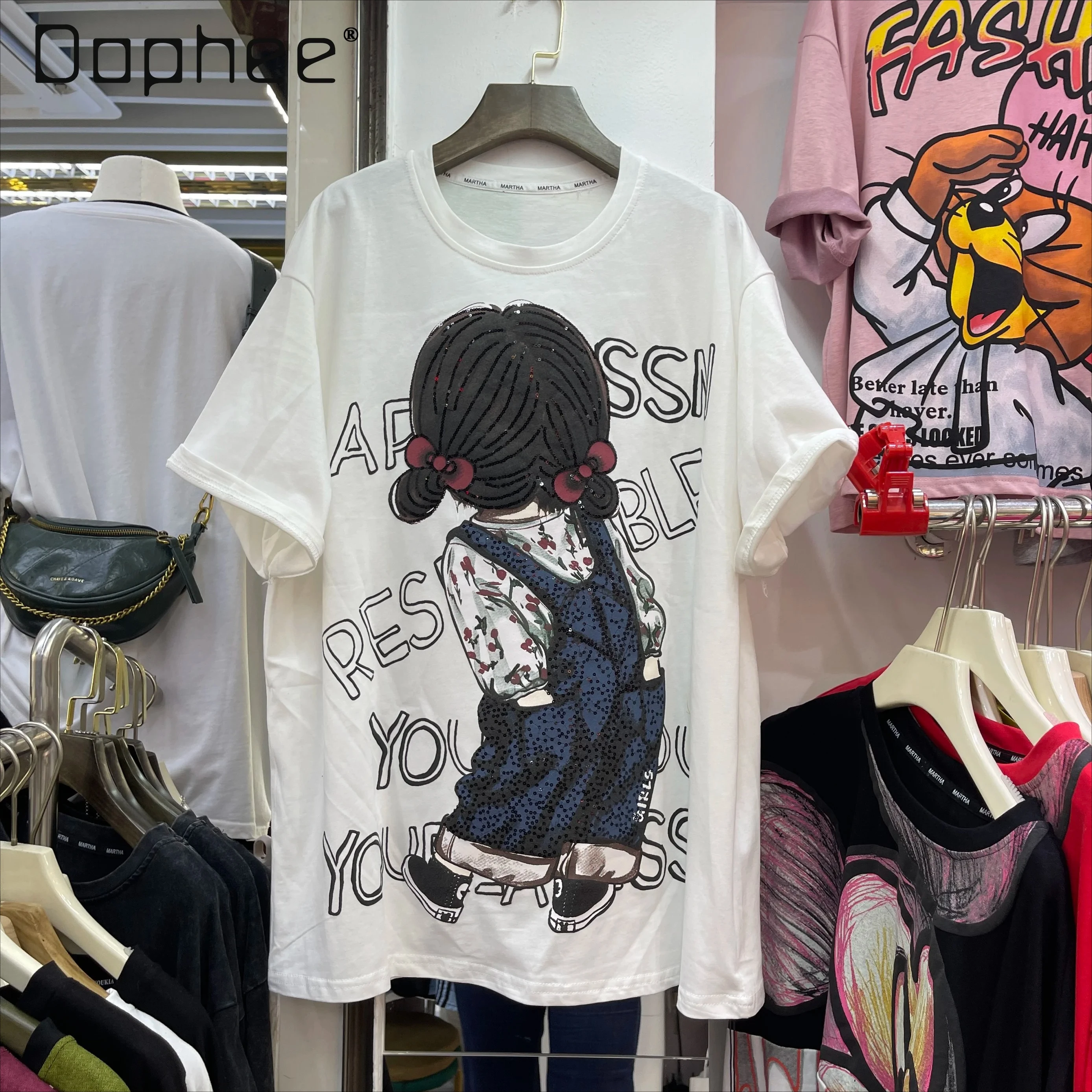 2025 Spring New Cartoon Cat Print Loose Fashion Versatile Short-sleeved T-shirt Top Women's Clothes Round Neck Half Sleeve Tops
2025 Spring New Cartoon Cat Print Loose Fashion Versatile Short-sleeved T-shirt Top Women's Clothes Round Neck Half Sleeve Tops