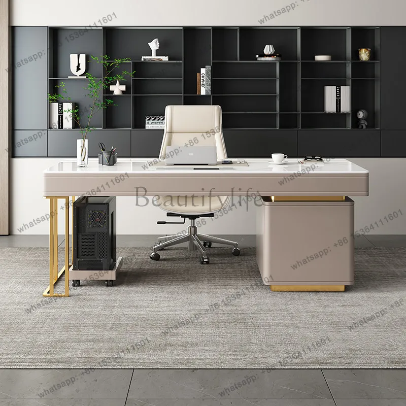 Light luxury modern rock slab desk home study stainless steel writing desk
Light luxury modern rock slab desk home study stainless steel writing desk