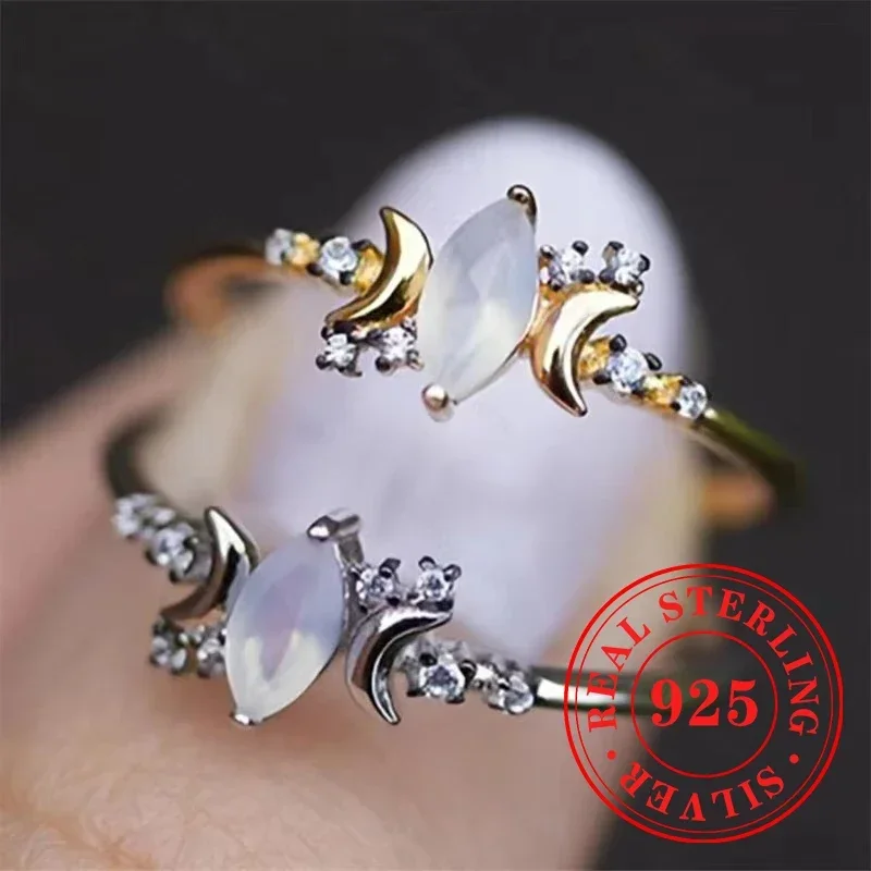 Huitan Aesthetic Moon Shape Rings 925 Sterling Silver Imitation Opal Trendy Finger Accessory Modern Engagement Wedding Jewelry
Huitan Aesthetic Moon Shape Rings 925 Sterling Silver Imitation Opal Trendy Finger Accessory Modern Engagement Wedding Jewelry