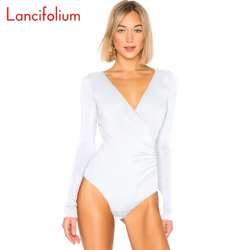 Bodycon Thong Bodysuit Women Surplice Deep V Neck Sexy Body Suit Ladies Long Sleeve Wrap Ruched Tops 2024 White Black Jumpsuit
Bodycon Thong Bodysuit Women Surplice Deep V Neck Sexy Body Suit Ladies Long Sleeve Wrap Ruched Tops 2024 White Black Jumpsuit
