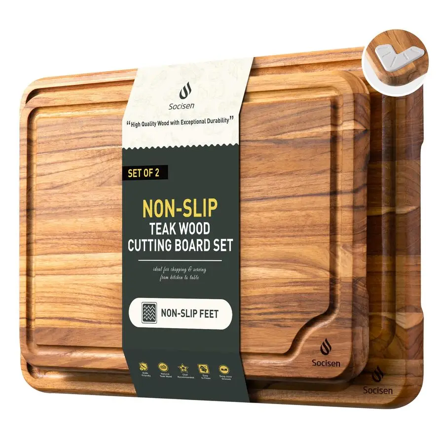 Pack Teak Cutting Board for Kitchen Wooden Chopping Board Charcuterie Board Non Slip Over Sink NOT Bamboo Stainless Steel Titani
Pack Teak Cutting Board for Kitchen Wooden Chopping Board Charcuterie Board Non Slip Over Sink NOT Bamboo Stainless Steel Titani