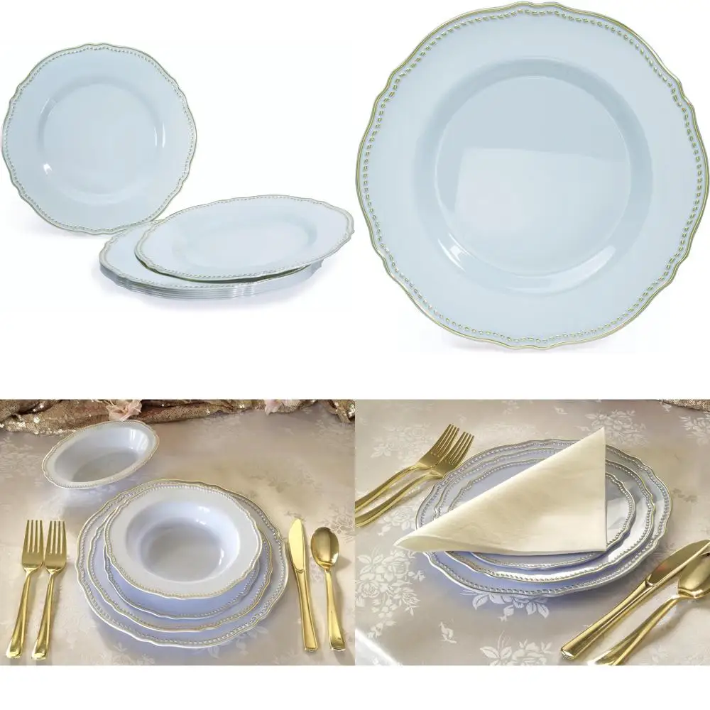 Premium Heavyweight Disposable Wedding Party Plastic Plates, 60 Pack, 7.5 Inch Appetizer/Dessert Plates for Elegant Occasions
Premium Heavyweight Disposable Wedding Party Plastic Plates, 60 Pack, 7.5 Inch Appetizer/Dessert Plates for Elegant Occasions