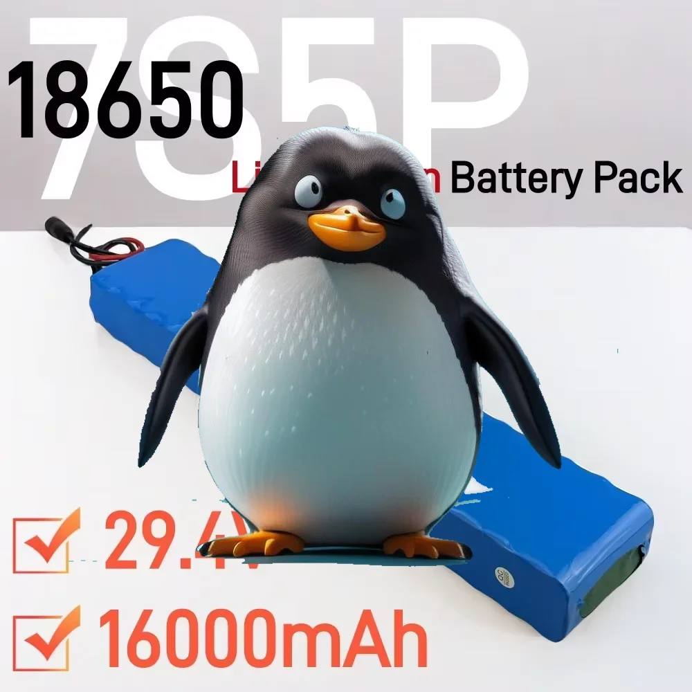7S5P Lithium-ion Rechargeable 18650 Battery Pack 24V 16000mAh Built-in BMS Suitable for Electric Scooters + 29.4v DC 2A Charger 
7S5P Lithium-ion Rechargeable 18650 Battery Pack 24V 16000mAh Built-in BMS Suitable for Electric Scooters + 29.4v DC 2A Charger