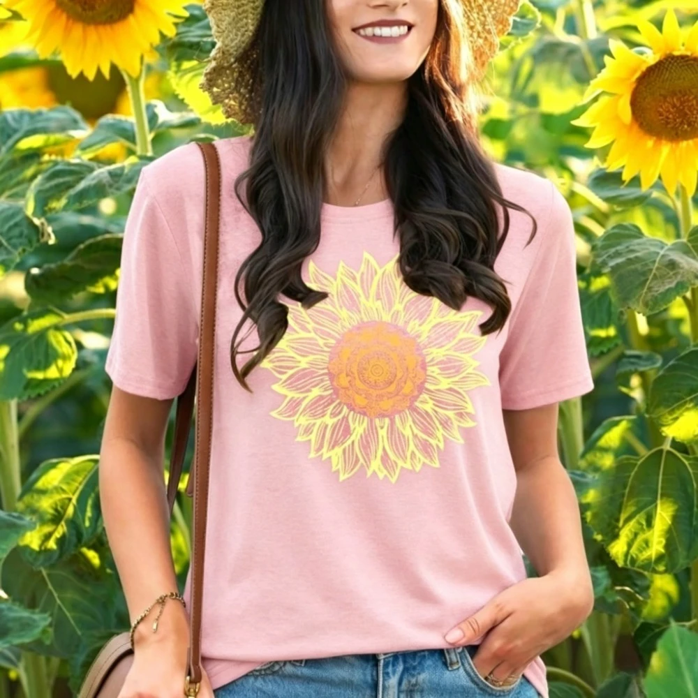 Women's Sunflower Graphic Shirts Boho Flowers Tee Tops Cute Summer Vintage Short Sleeve Holiday T Shirt
Women's Sunflower Graphic Shirts Boho Flowers Tee Tops Cute Summer Vintage Short Sleeve Holiday T Shirt