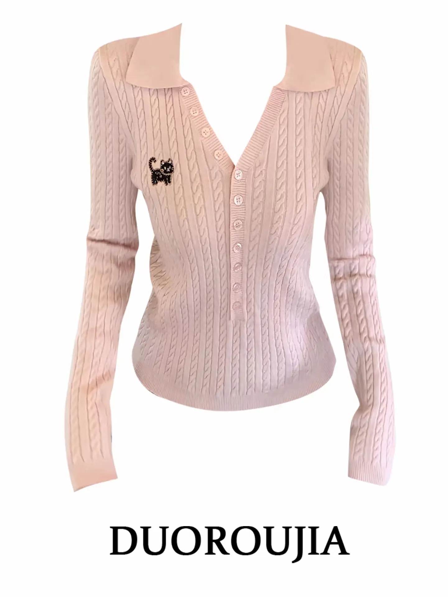 Slim Fit Long Sleeve Knitted Sweater V-Neck Embroidered Women's Autumn Winter plus Size Fashionable T-Shirt Body Shaping
Slim Fit Long Sleeve Knitted Sweater V-Neck Embroidered Women's Autumn Winter plus Size Fashionable T-Shirt Body Shaping