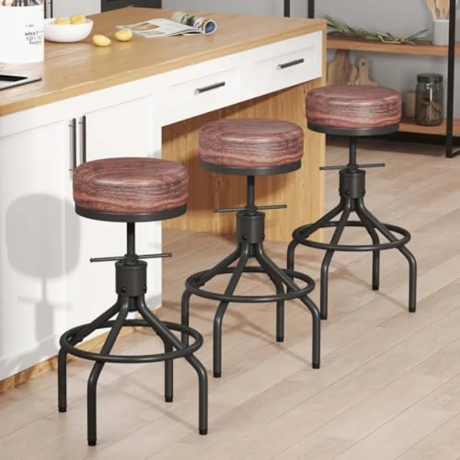 Counter Height Bar Stools Set of 3 Adjustable Swivel Barstools Industrial Modern PU Leather 28inch Round Backless Counter Heigh
Counter Height Bar Stools Set of 3 Adjustable Swivel Barstools Industrial Modern PU Leather 28inch Round Backless Counter Heigh