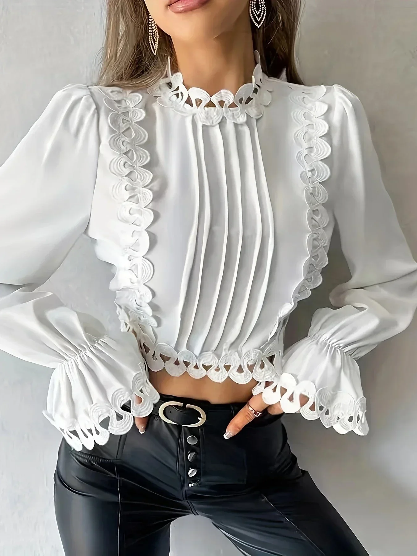 Women's Plus Size 1XL-5XL Ruffle Spring Elegant Standing Neck Top Women's Trendy Popular Plus Size Sleeves Top Clothing
Women's Plus Size 1XL-5XL Ruffle Spring Elegant Standing Neck Top Women's Trendy Popular Plus Size Sleeves Top Clothing
