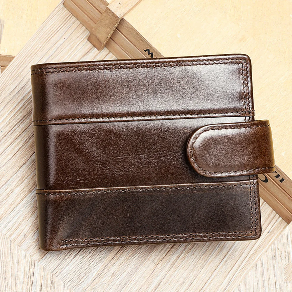 Top Hasp Leather Mens Wallet with Coin Pocket First Layer Cowhide Leather Wallet for Male
Top Hasp Leather Mens Wallet with Coin Pocket First Layer Cowhide Leather Wallet for Male