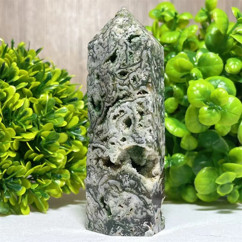 Moss Agate Tower Crystal Natural Collections Irregular Polishing Point Wand Reiki Massage Mineral Feng shui Quartz Home Decorati
Moss Agate Tower Crystal Natural Collections Irregular Polishing Point Wand Reiki Massage Mineral Feng shui Quartz Home Decorati