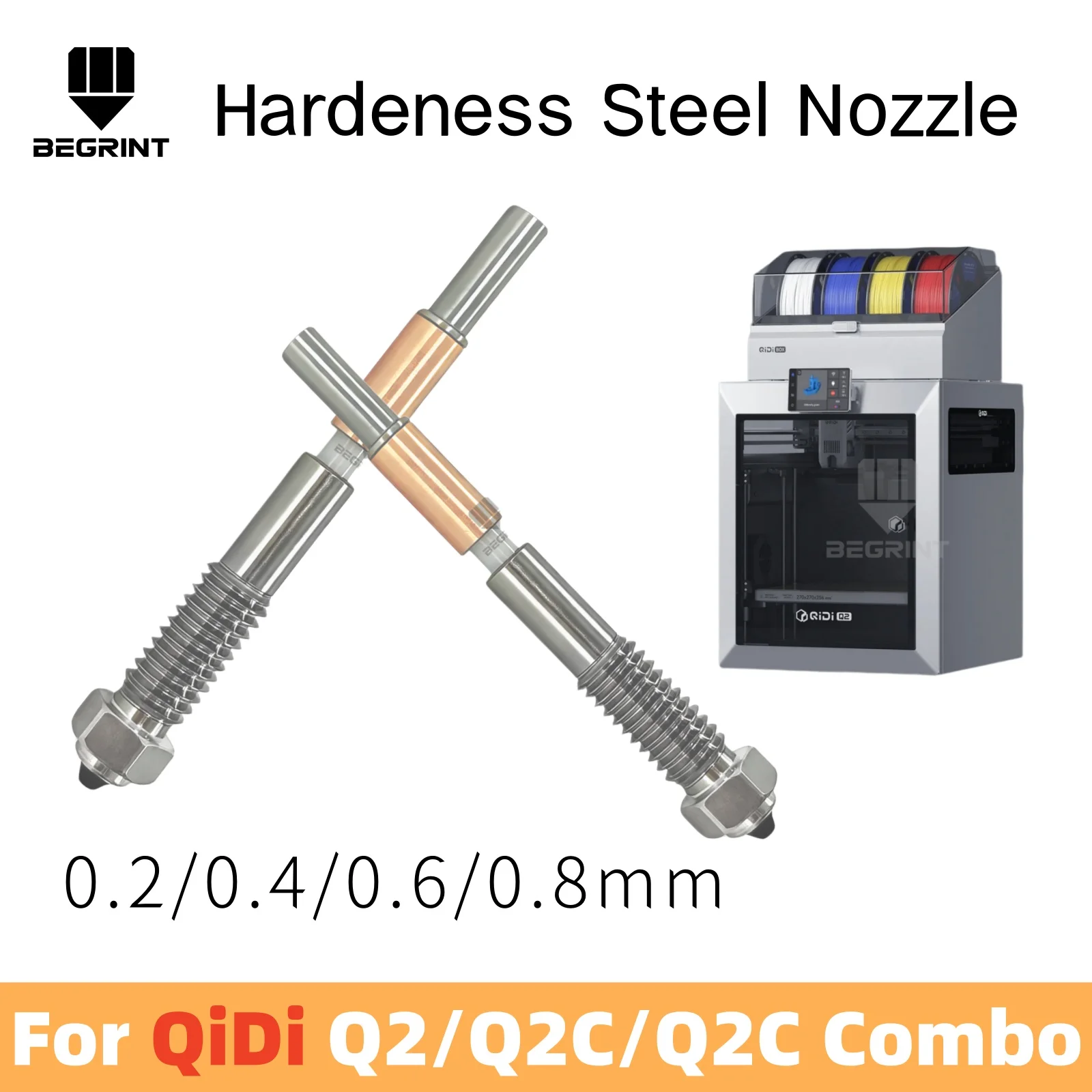 Upgraded Q2 Bimetallic Hotend Nozzle for QIDI Q2 Combo/Q2C, Hardened Steel Nozzle with Integrated Ceramic Insulation,
Upgraded Q2 Bimetallic Hotend Nozzle for QIDI Q2 Combo/Q2C, Hardened Steel Nozzle with Integrated Ceramic Insulation,