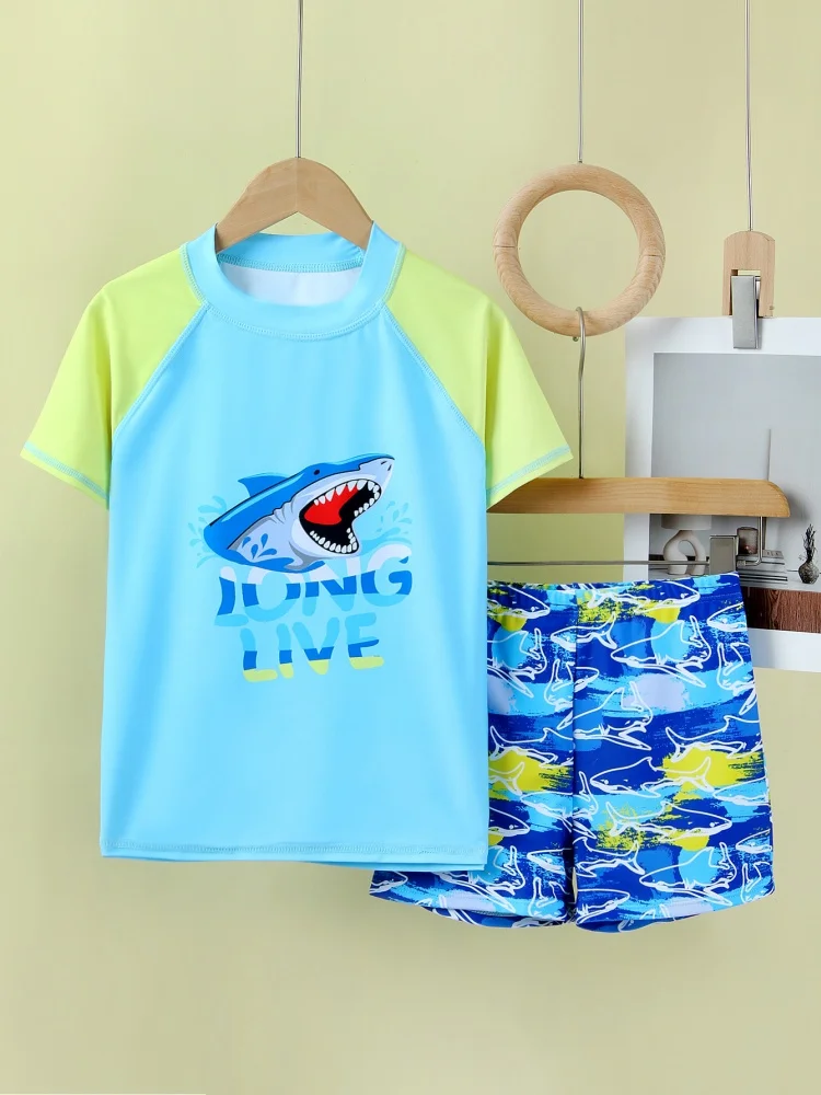Boy Kids Swimsuit 2025 New Blue Cartoon Shark Short Sleeve Children Swimwear Summer Two Piece Beach Shorts Bathing Suit Swimming
Boy Kids Swimsuit 2025 New Blue Cartoon Shark Short Sleeve Children Swimwear Summer Two Piece Beach Shorts Bathing Suit Swimming