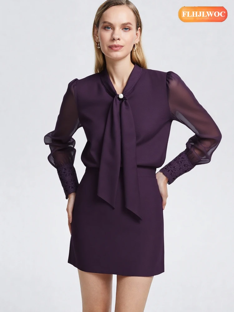 French Design Bow Tie Tops Blouse New Year 2026 Spring Autumn Long Sleeve Elegant Office Lady Solid Purple Retro Top Basic Shirt
French Design Bow Tie Tops Blouse New Year 2026 Spring Autumn Long Sleeve Elegant Office Lady Solid Purple Retro Top Basic Shirt