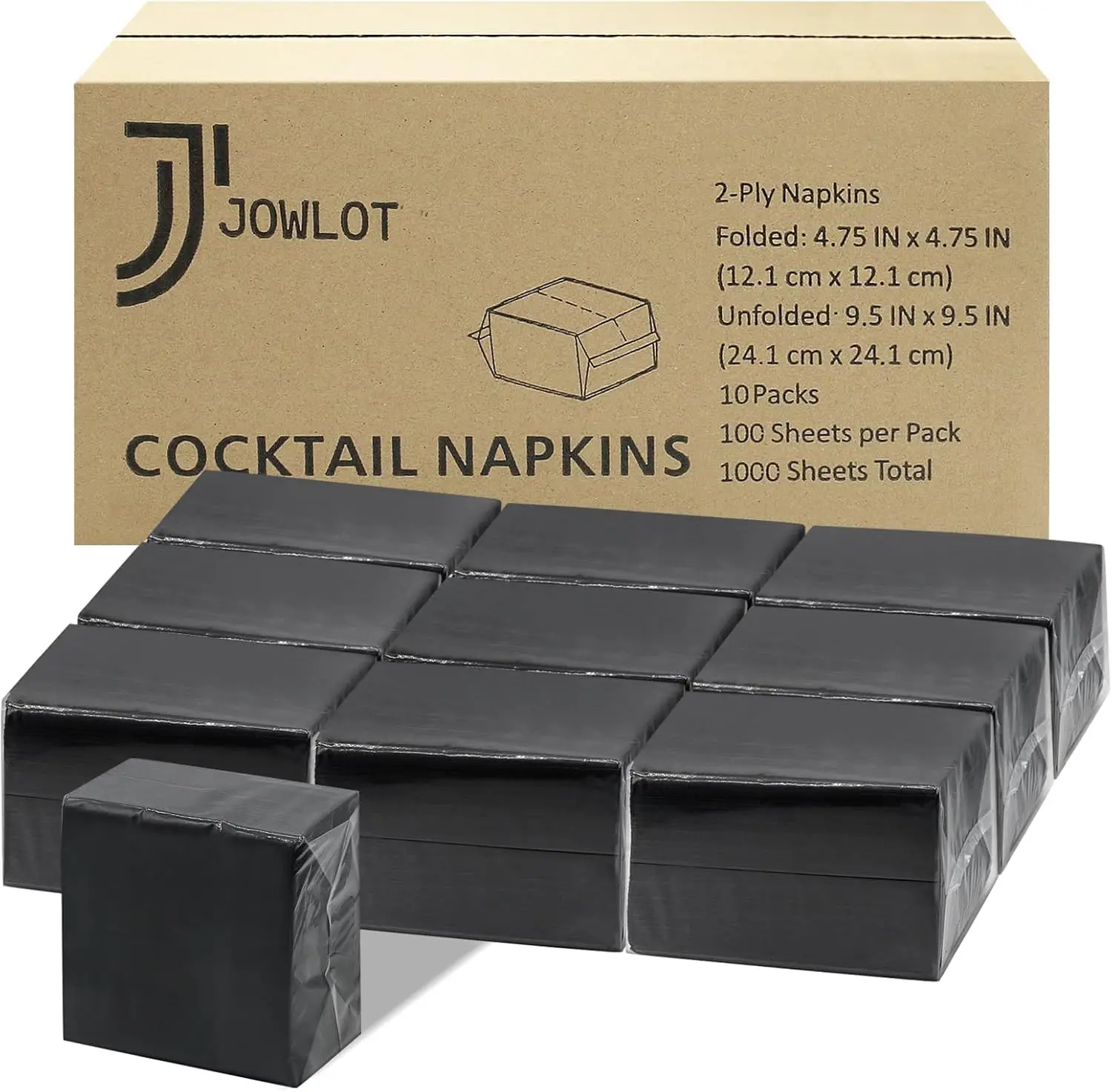 1000 Count 2-Ply Black Disposable Cocktail Napkins, 4.75x4.75 Inch Folded Paper for Dinner Wedding Bar Party
1000 Count 2-Ply Black Disposable Cocktail Napkins, 4.75x4.75 Inch Folded Paper for Dinner Wedding Bar Party