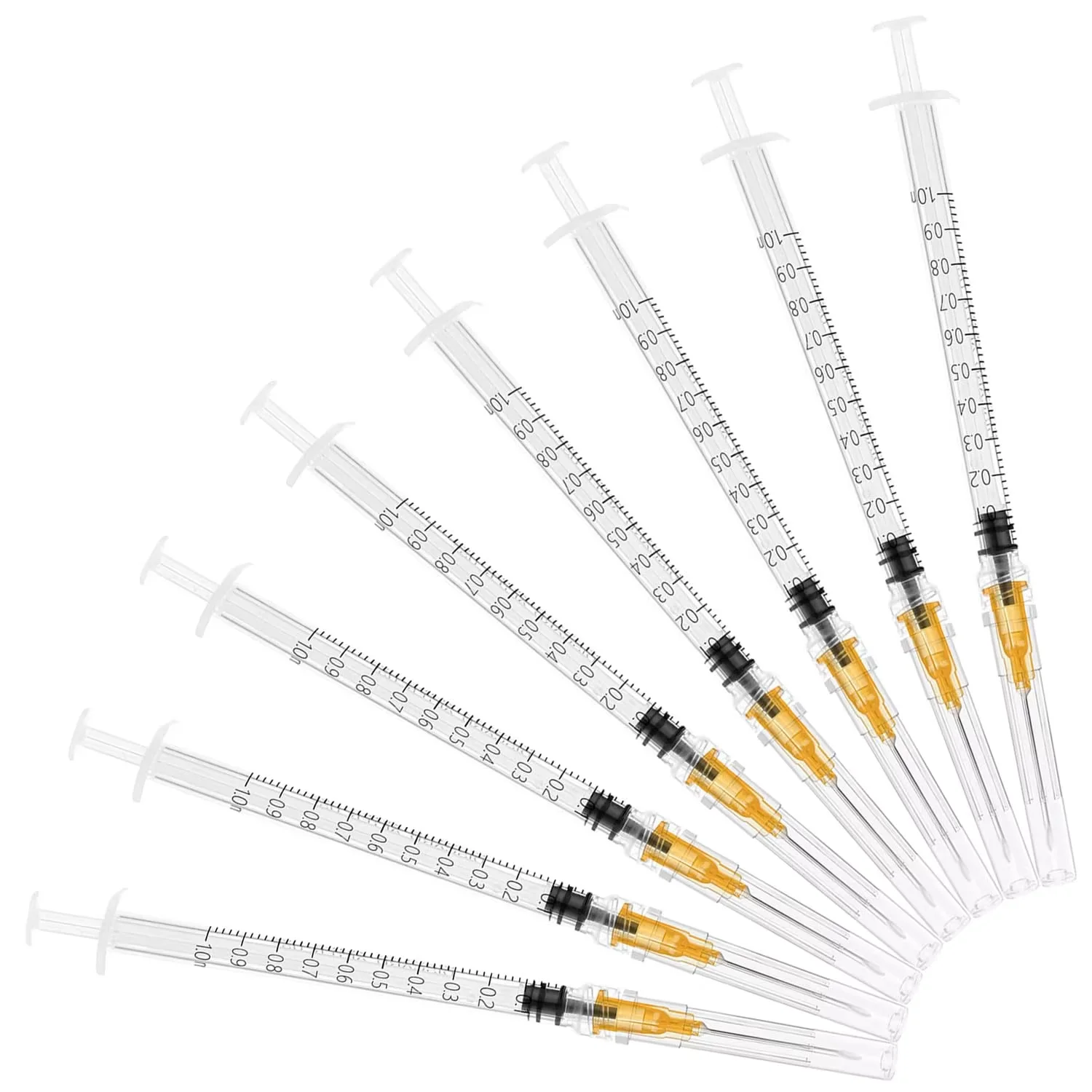 1-inch (about 2.5 cm) syringes with needles, 30 pieces per pack, 1ml disposable syringes with needles, individually packaged
1-inch (about 2.5 cm) syringes with needles, 30 pieces per pack, 1ml disposable syringes with needles, individually packaged