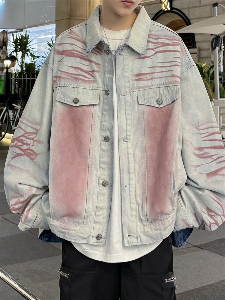 Retro American Washed Straight Spray Macau White Jeans Men's Loose Versatile Gradient Couple Jacket Coat Long Sleeve Flip Collar
Retro American Washed Straight Spray Macau White Jeans Men's Loose Versatile Gradient Couple Jacket Coat Long Sleeve Flip Collar