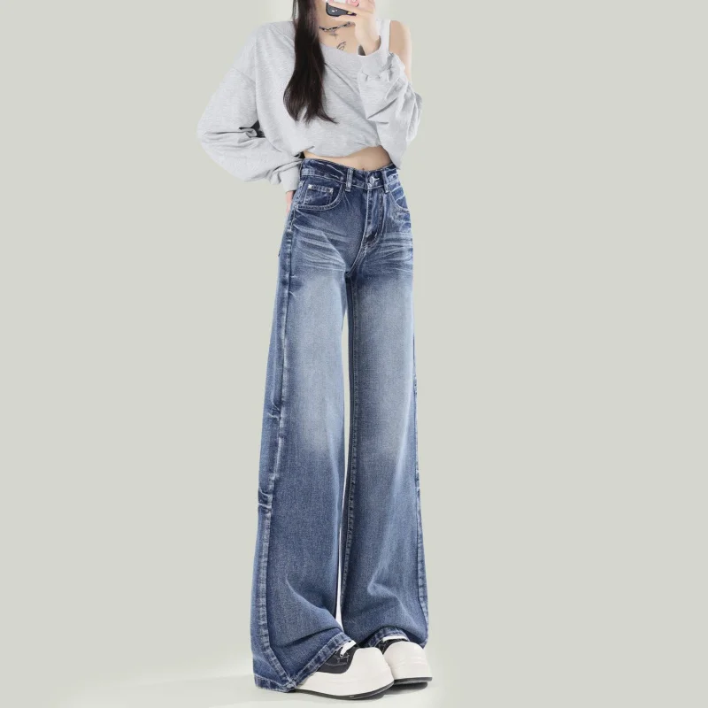 Vintage blue loose wide-leg pants make petite figures look taller2025New women's high-waisted slim-fit jeans for outerwear
Vintage blue loose wide-leg pants make petite figures look taller2025New women's high-waisted slim-fit jeans for outerwear